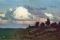 Пейзаж с избами и огородами. 1946 г.