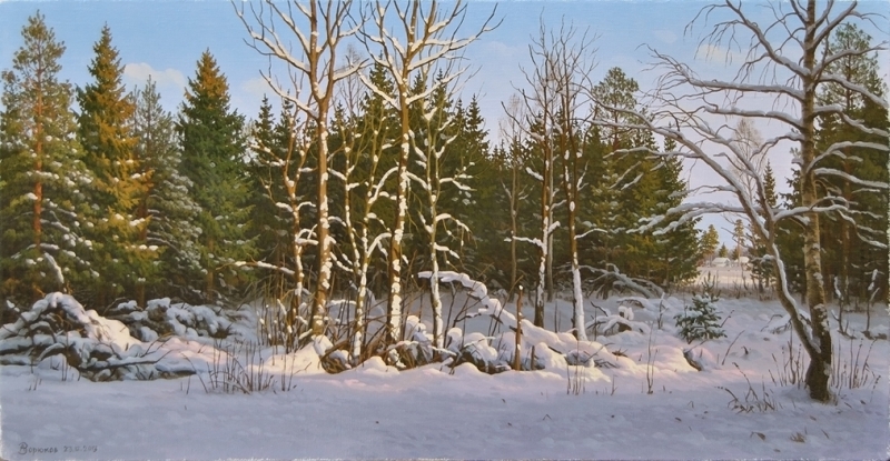 А.ЗОРЮКОВ. Лесные закоулки. 2013 г.; х/м; 42х80 см.