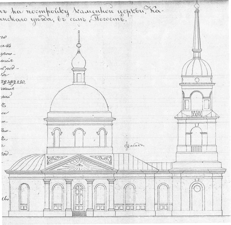 Сохранившийся чертеж постройки храма Александра Невского
