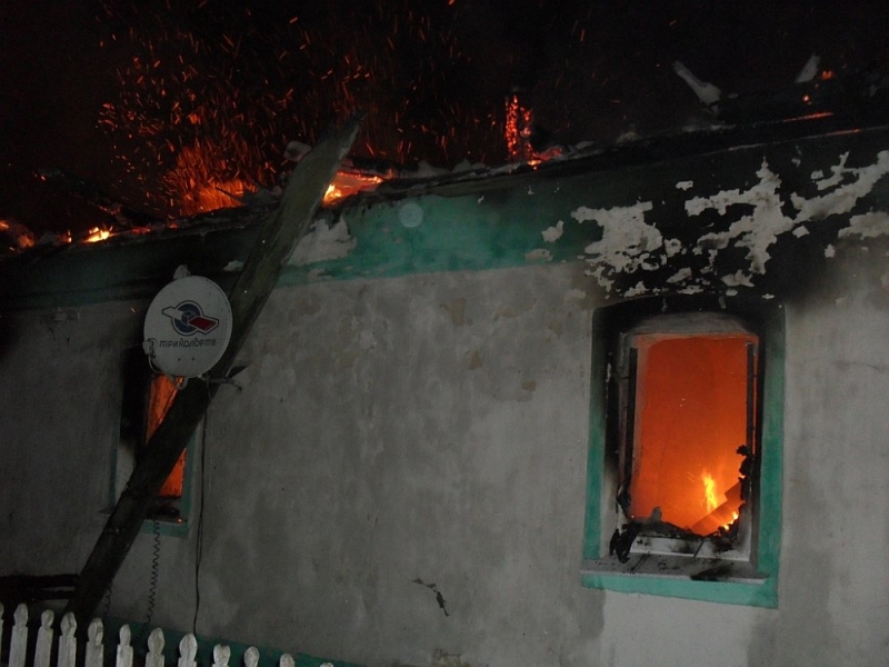 Сгорел дом в Большухе
