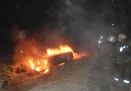 В Больших Савках сгорел автомобиль